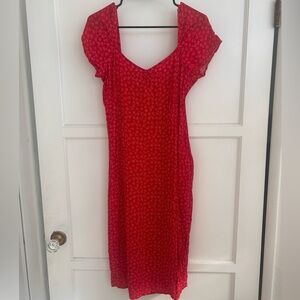 Cotton On Red ditsy floral midi Dress